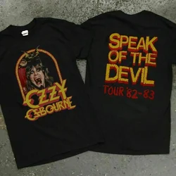 Zeldzaam!! Vintage 1982 Ozzy Osbourne Spreken Over De Duivel Tour Concert T-Shirt Ozzy Osbourne Black Tee Spreek Van De