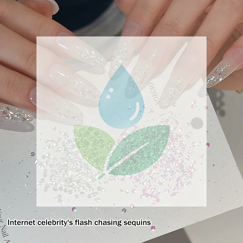 1 Jar Mermaid Sparkle Nail Art Glitter Ultra-Thin Laser Flakes Holographic Sequins Irregular Loose Nail Art Dust Accessories