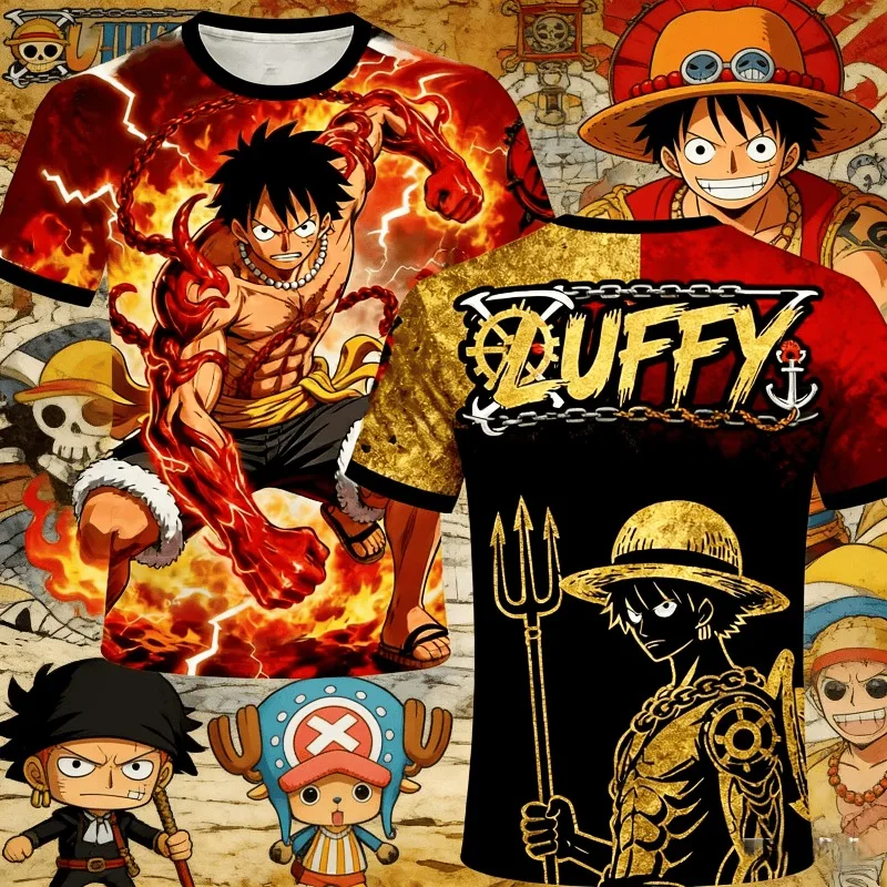 2026 Anime One Piece Luffy Special Edition Soccer Jersey T-shirt Men Soccer Sports T-shirt Kids Cartoon Short-Sleeved Top