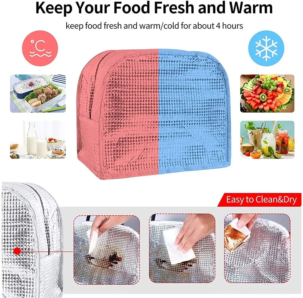 New Walls Letter Print Lunch Bag Cooler Bags Zipper Handbags Dinner Bag for Women Portable Fridge Bag Thermal Food Insulated Bag