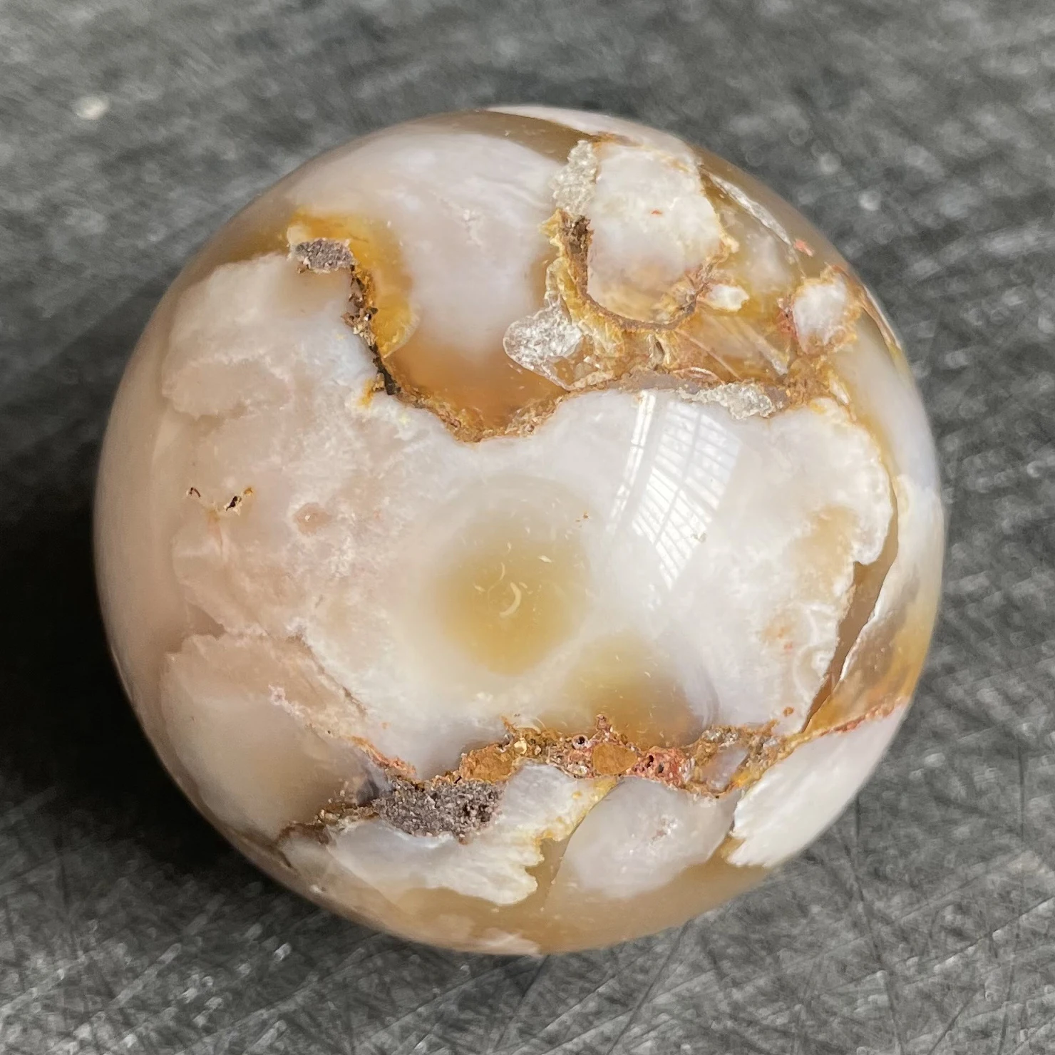 

160g Natural Crystal Ball Sakura Agate Sphere Rock Decoration Rough Polished Quartz Stone Healing