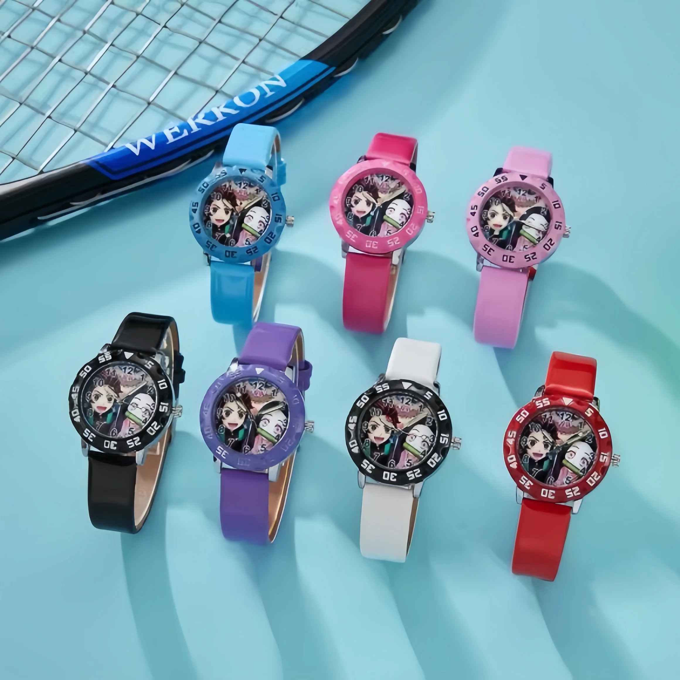 Kids Watches Cute Children's Wristwatch Cartoon Pattern Quartz Watch Set for Girls Fashion Students' Clock Belt Wristband