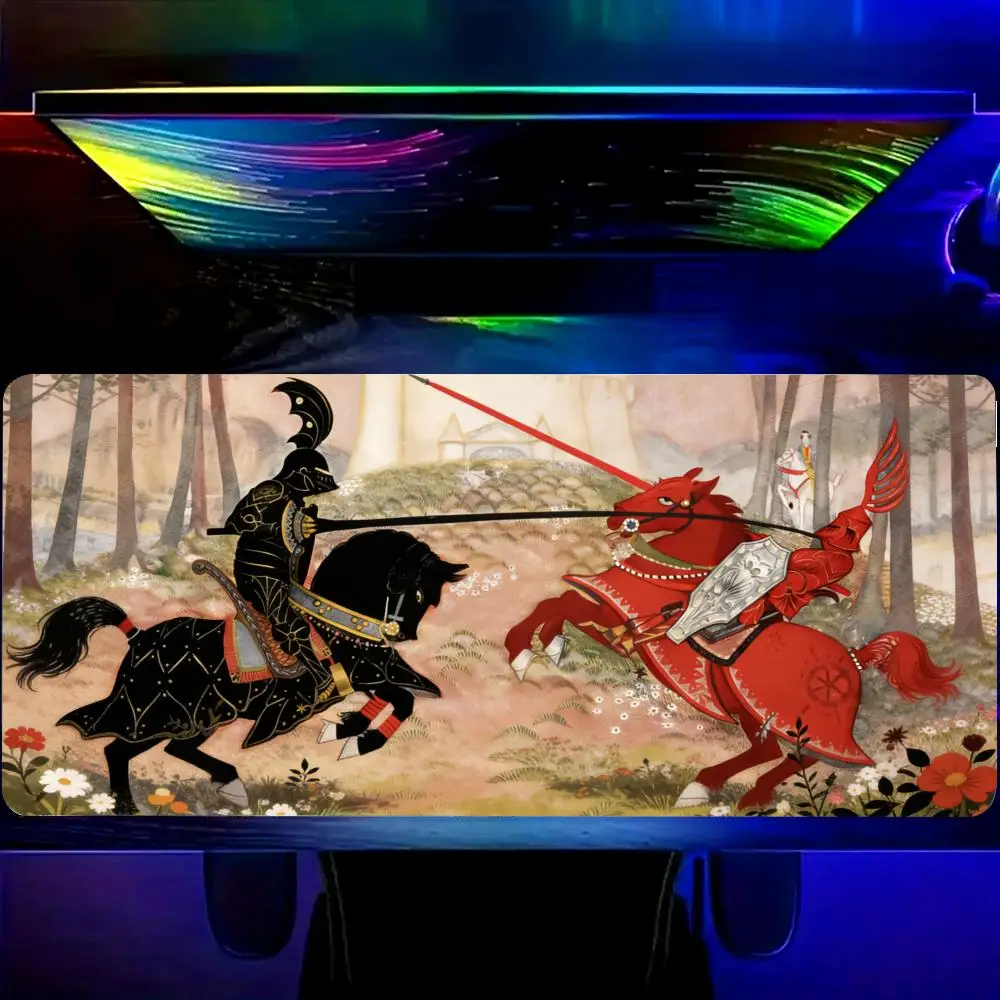 

Коврик для мыши HYBXAXC King Arthur A Knightly Joust из неопрена - Настольный коврик в артурском стиле ар-нуво - Идеально подходит для игр, офиса и домашнего использования