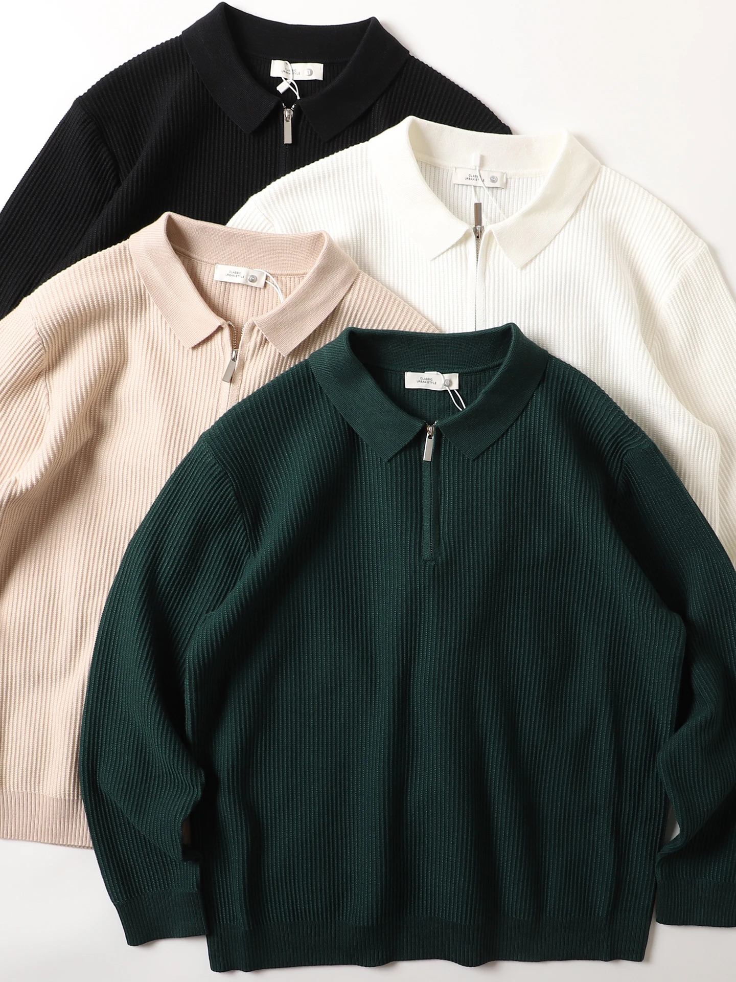 

Heavyweight Soft American Sle Ne Knitted Sweater Men's Color Hoodie Casual Long Sve Polyester Fiber