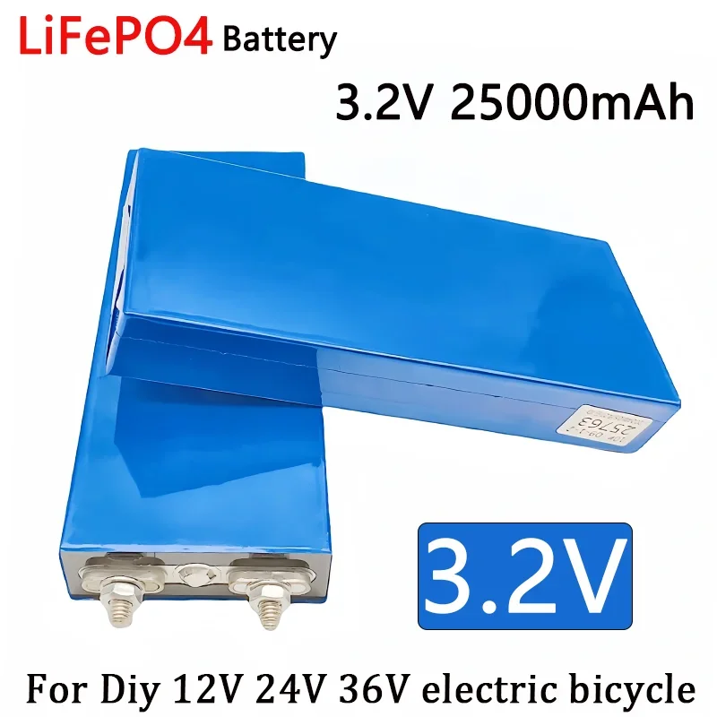 LiFePO4  3.2V 25Ah Battery Cell 25000mAh Li-ion lpega Phosphate Deep Cycles for Diy 12V 24V 36V 48V Solar Energy UPS Power