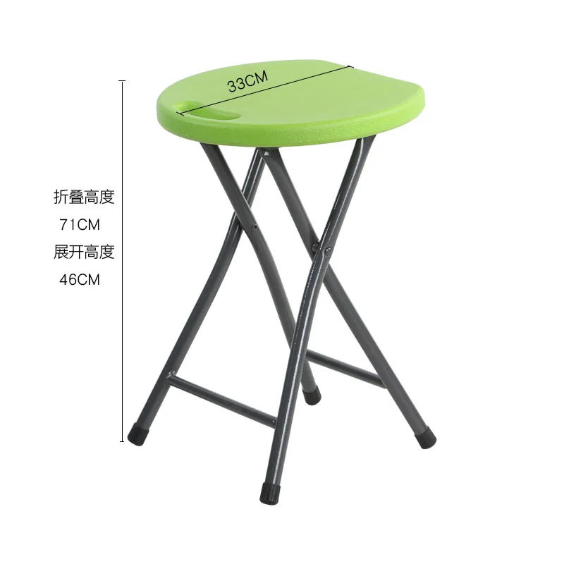 Foldable Stool Small Circular Stool Outdoor Simple  Plastic Stool Household Space Saving High Stool Portable Chair