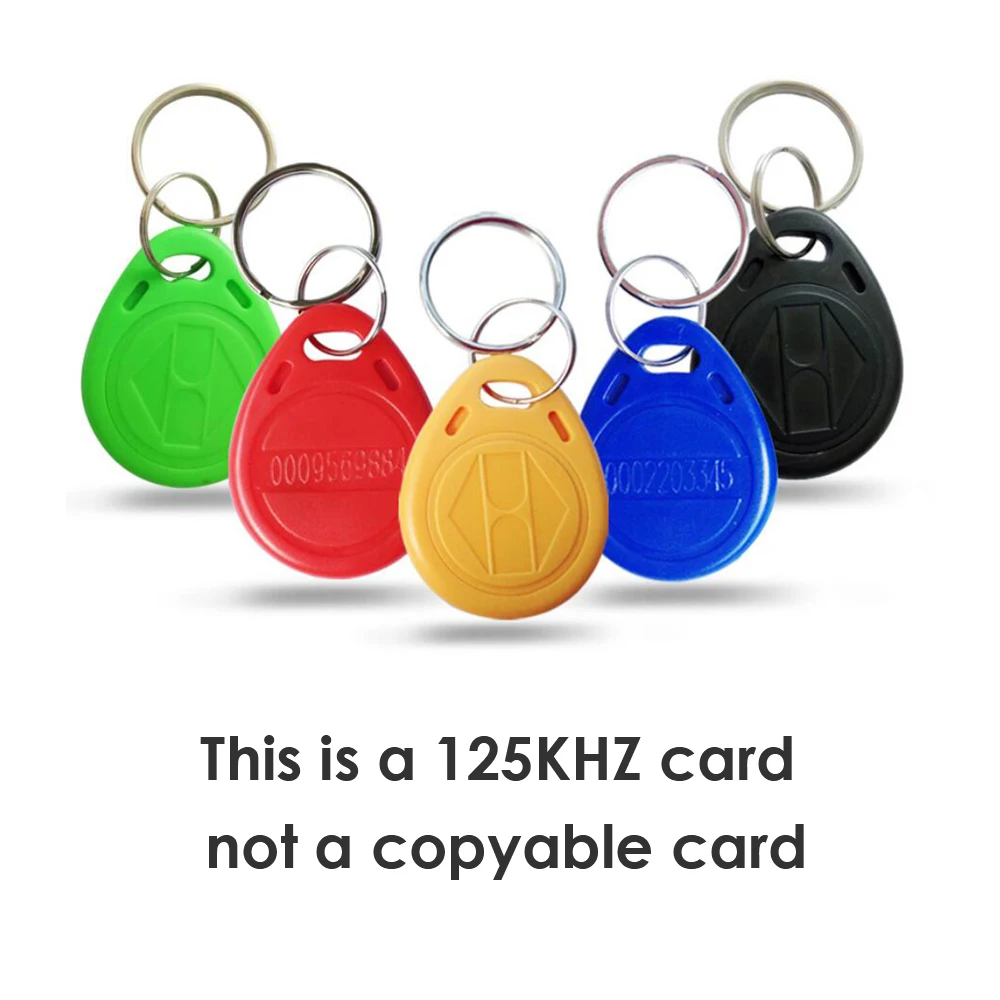 

100 шт./лот TK4100 125 кГц RFID-Стикеры для ключей, бирка для карт, идентификатор, брелок для управления доступом к двери, жетон для ключей