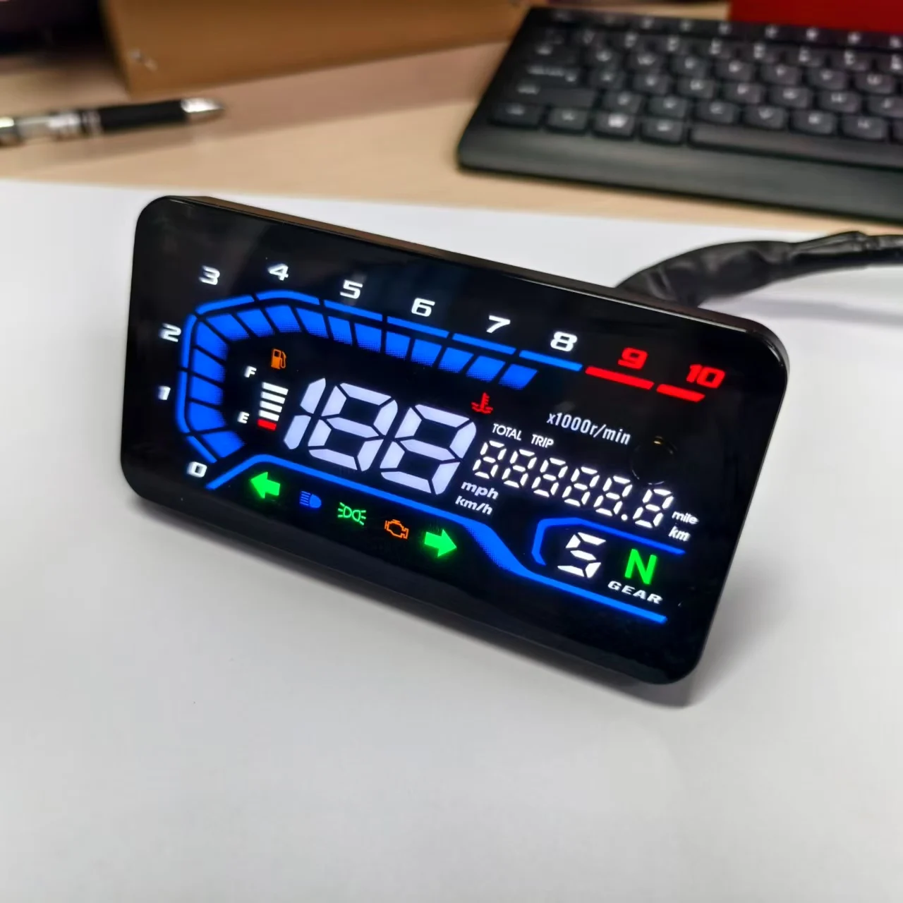 

Modification Universal 12V Full Screen LED Waterproof Motorcycle RPM Digital Speedometer