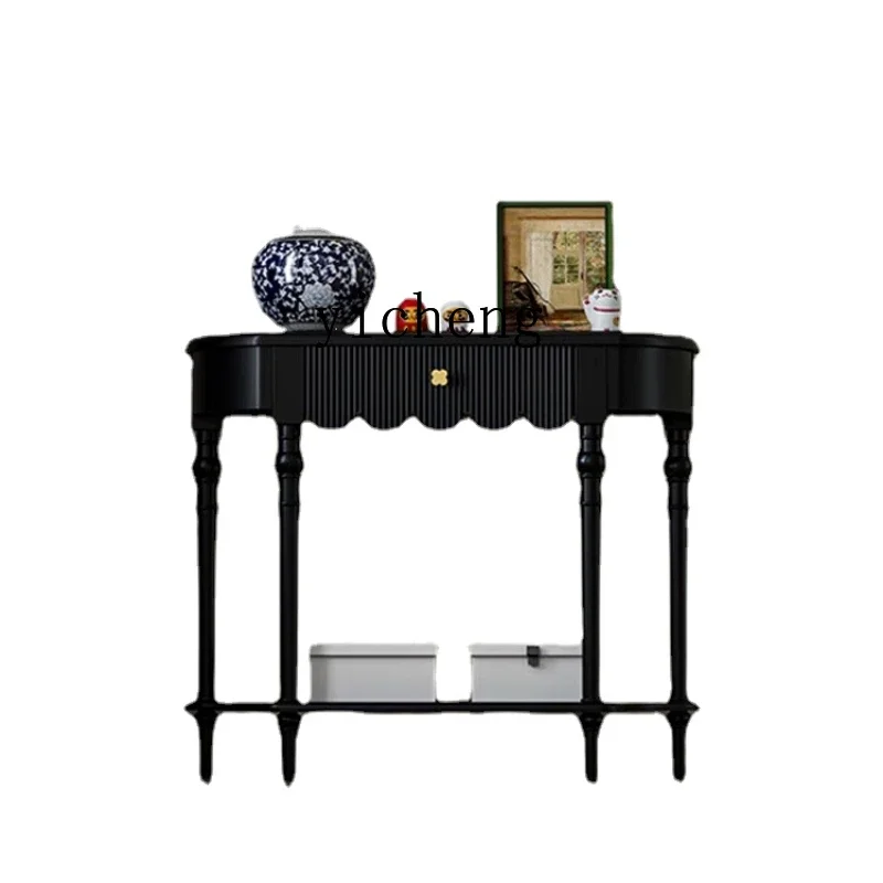 

XL Retro Console Living Room Entrance Console Tables Corridor Aisle Hallway a Long Narrow Table Black