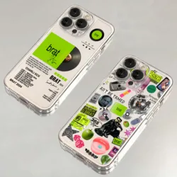 C-Charlis XCX B-BRAT Brat 360 365 Phone Case For iPhone 16 15 14 13 12 11 Mini Pro Max X XR XSMax 7 8 Plus SE20 Clear Cover