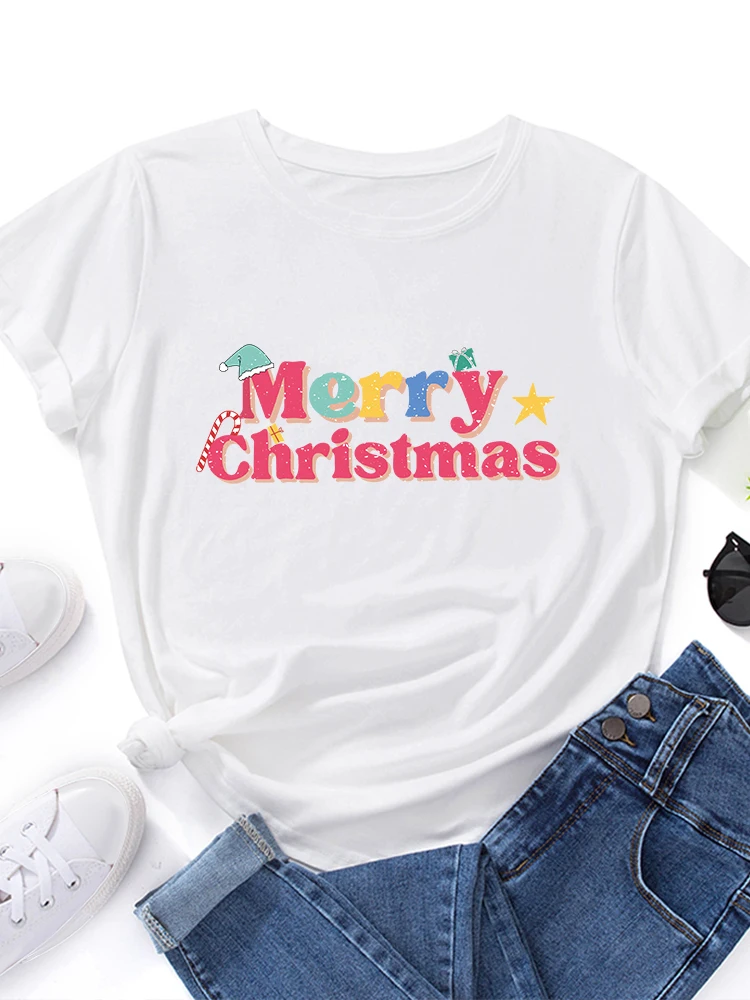 T-shirt in cotone da donna ort Sve rotonda Ne T-shirt con lettera Cisas estiva stampata in puro cotone sottile vestibilità ampia