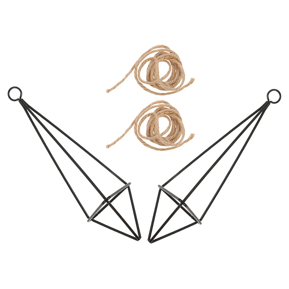 

2Pcs Decorative Air Plant Holder Iron Hanging Planter Rack for Wall Desktop Window Display Fashionable Home Office Garden