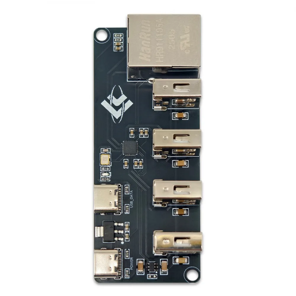 

CH339F USB To 100Mbps Ethernet Adapter 4 Port USB2.0 HUB Dual Type-C External Power RJ45 LAN Expansion Module Plug And Play