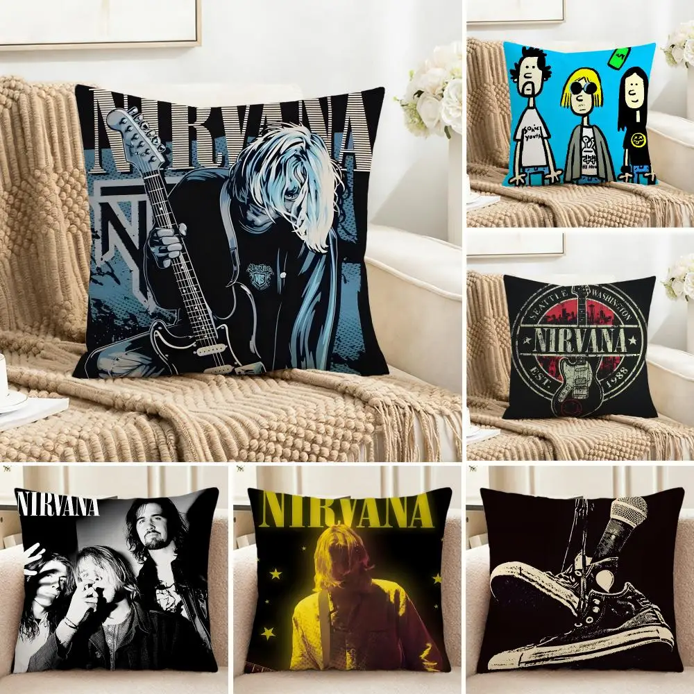 Grunge Retro Iconic Nirvana Cushion Cover Cozy Pillowcase Holiday House Interior Sofa Bedroom Accessories