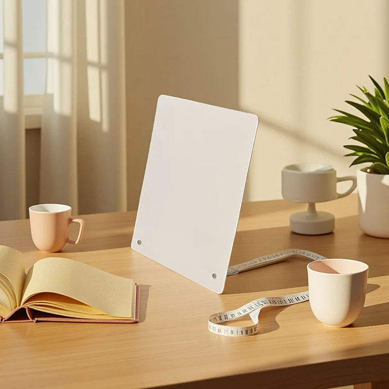 Desktop Magnetic Bulletin Board with Stand: Metal Display Panel & Magnetic Clamps for Office/Home Organization