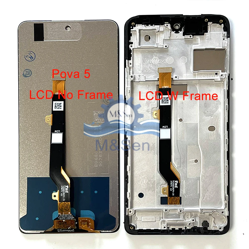 Tested For Tecno Pova 2 Pova 3 Pova 4  Pova 5 Pro 5G LCD Display Touch Digitizer For Infinix Note 10/ 10 Pro 11 Pro X697 Frame