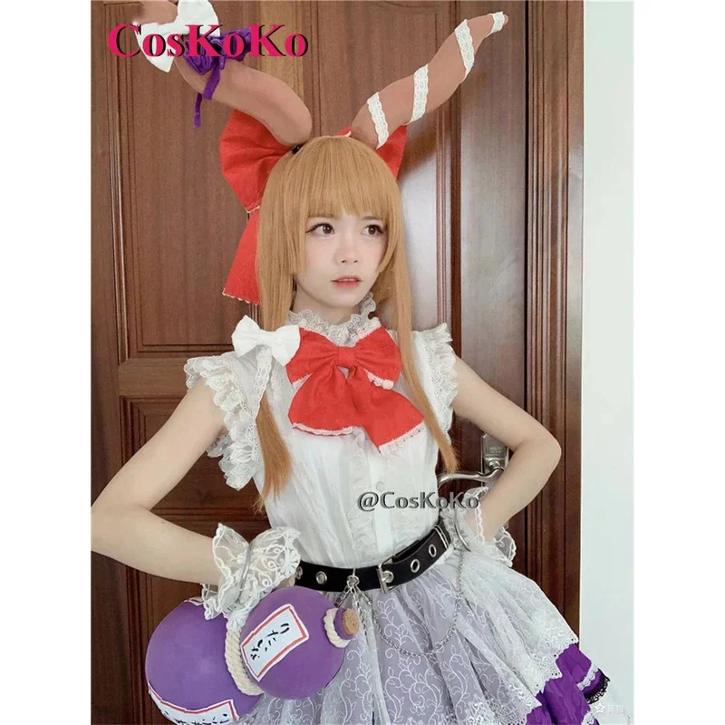 CosKoKo [مخصص] Ibuki Suika تأثيري أنيمي لعبة Touhou مشروع زي الحلو أنيق فستان موحد لعب الأدوار الملابس الجديدة