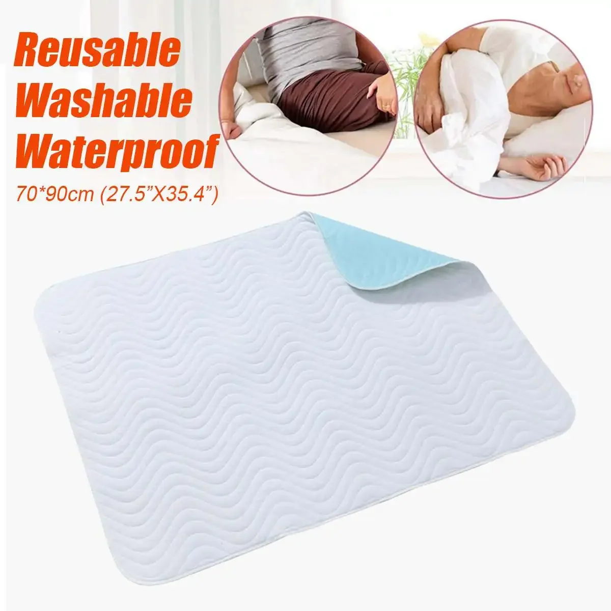 70*90cm Washable Bed Pad Kids Adult Reusable Protector Waterproof Polyester Underpad For Incontinence Patient Pad Cover Mattress