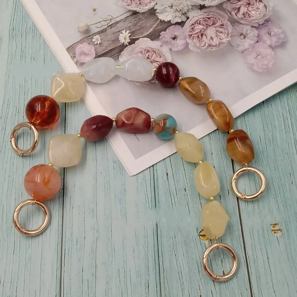 

Acrylic Handle Colorful Bead Straps Replaceable Resin Colored Stone Handbag Strap DIY Bag Accessories Wristlet Purse Bag Belt