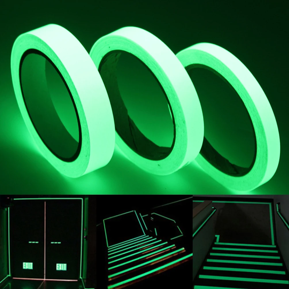 Waterproof Fluorescent Tape Luminous Warning Sticker Self-Adhesive Luminous Tape Safety Exit Stairs Striking Luminous Sticker