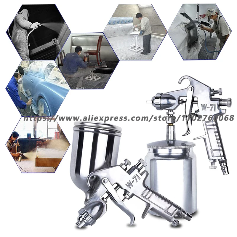 W71 Handle Manual Paint Spray Gun Carpentry Coating Spray Gun Automatic Gun Nozzle W-77 Automatic Assembly Line Spray Gun