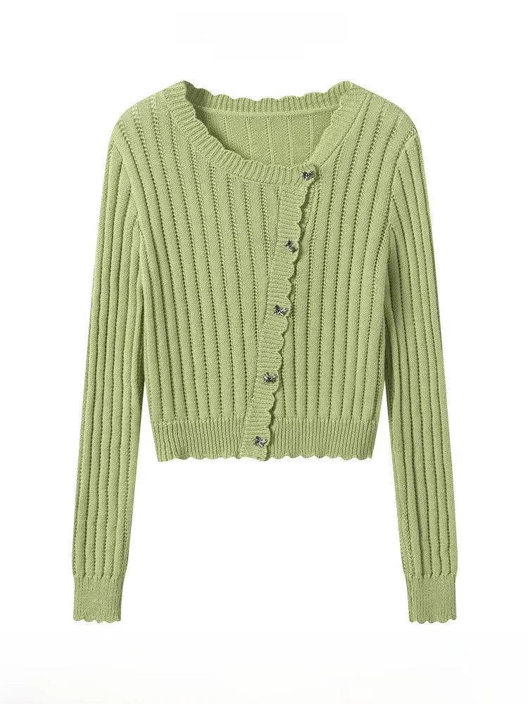 

Мягкий уютный женский трикотажный джемпер с пуговицами в форме сердца, весенний, для повседневной носки, универсальный, свободного кроя, с длинными рукавами, из чистого хлопка, однотонный