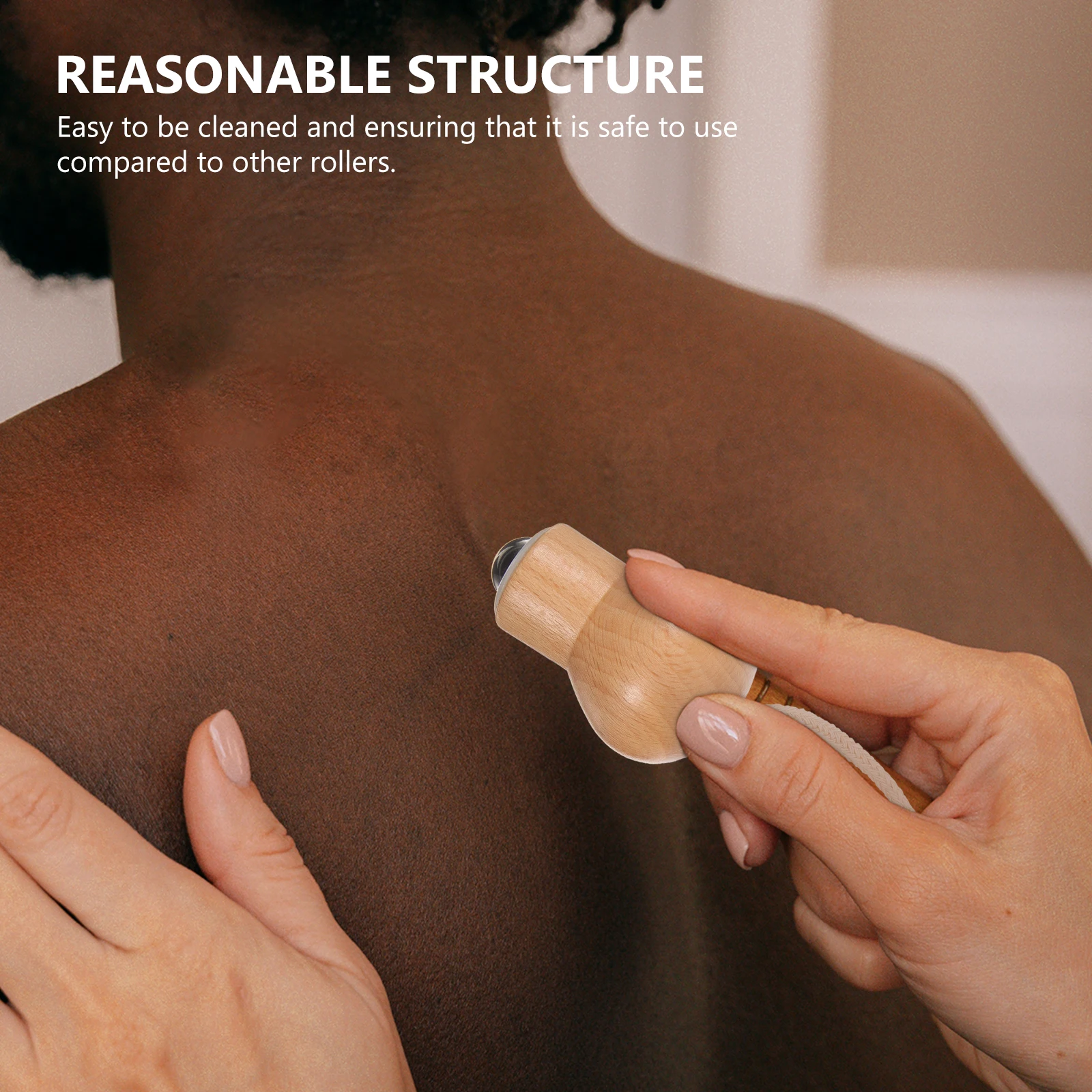 1 قطعة بكرة الوجه للنساء أداة تدليك الوجه مقبض خشبي جهاز العناية بالبشرة المحمولة الوجه العين الانتفاخ الإغاثة الأسطوانة #6