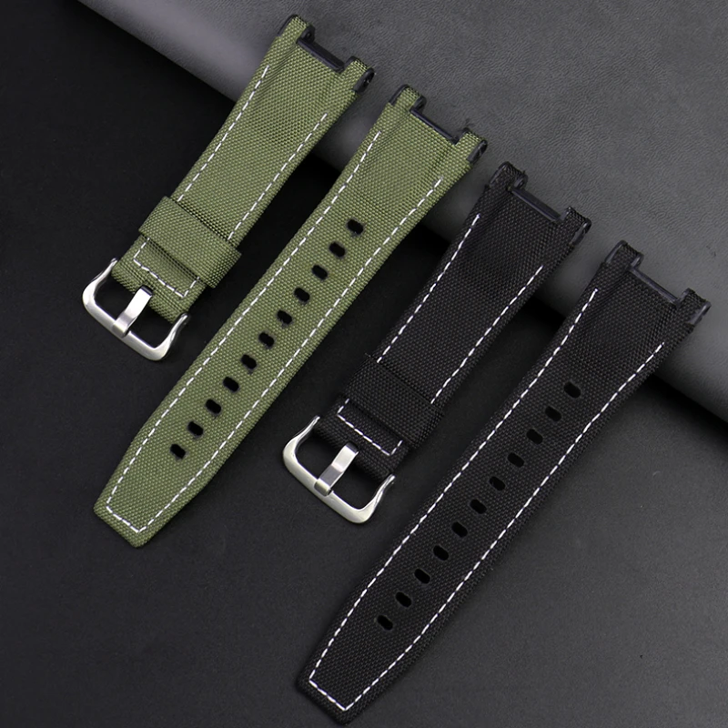 for Casio GST-S130/S110/S120/W130l/B100/W300 Strap Belt Genuine Leather Nylon Men\'s Watch Band Replacement bracelet Accessories