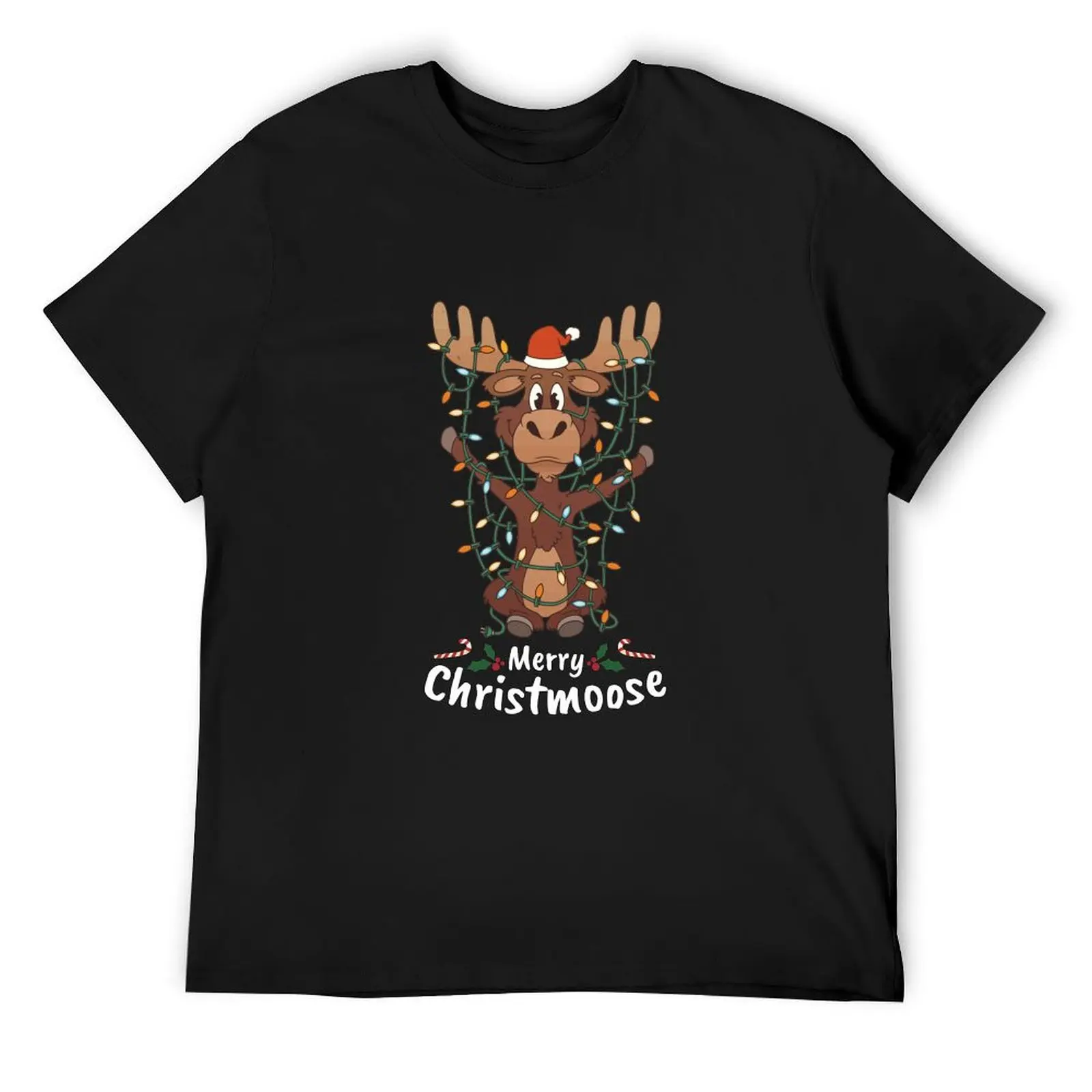 

Merry Christmoose Christmas Moose Xmas Tree Lights Gift T-Shirt tees graphic t shirt vintage funny t shirts men