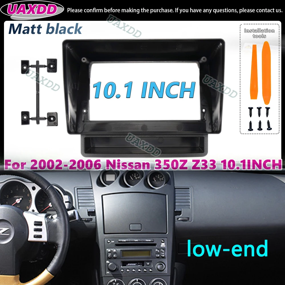 Frame Kit Panel for 2002-2006 Nissan 350Z Z33 10.1 Inch Car Interior Stereo Radio Android Fascia Cable Video Adapter Dashboard C