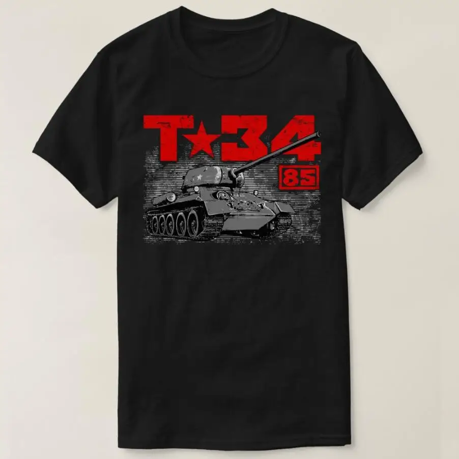 

T-34-85 Soviet Medium Tank Men T-Shirt Short Sleeve Casual 100% Cotton O-Neck Summer TShirt