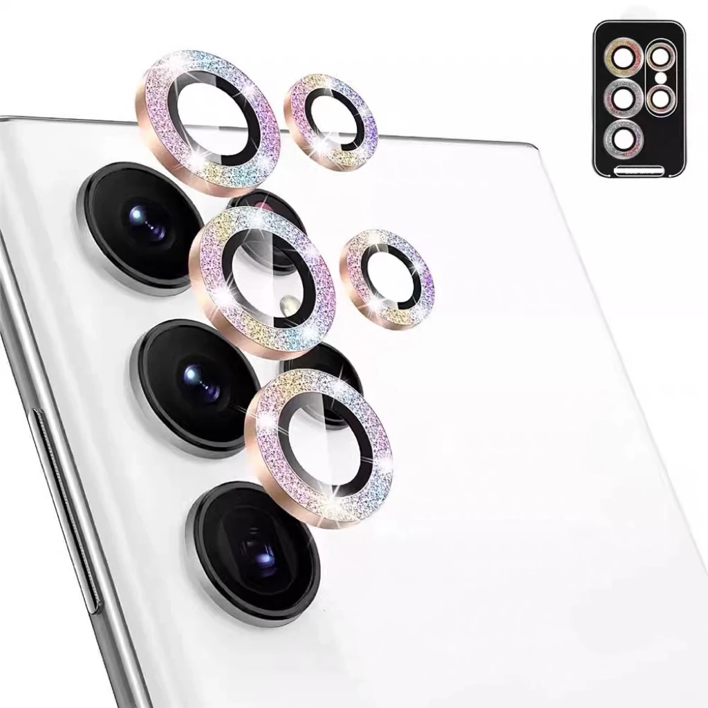 For Samsung Galaxy S24 S25 Ultra S24+  S23 PLUS Diamond Camera Lens Protector Lilm Full Cover Leng Protection Glass Metal Ring