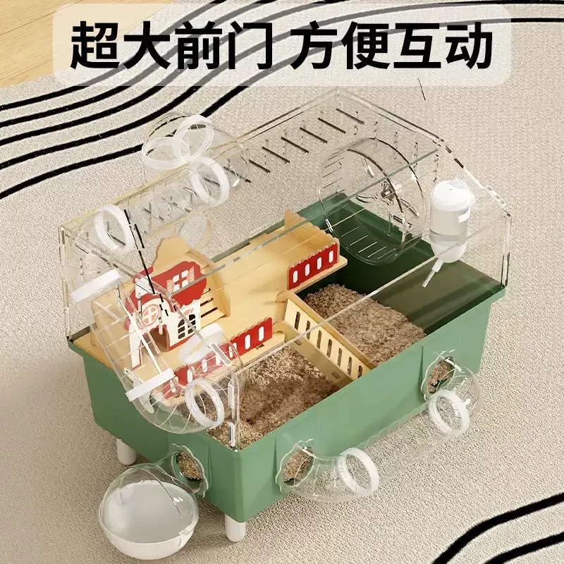DIY Acrylic Hamster Villa Cage, Transparent Enclosure with Connecting Tunnels for Small Pets