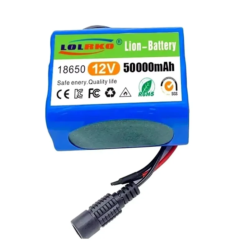 12V 50000mah battery 18650 Li-ion 50Ah Rechargeable batteries with BMS Lithium Battery packs Protection Board +12.6V Charger