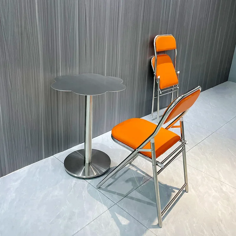 Modern Minimalist Leather Bar Stool, Stainless Steel Counter Seat, Heavy-Duty Backed Bar Chair,   Easy-Clean Stool