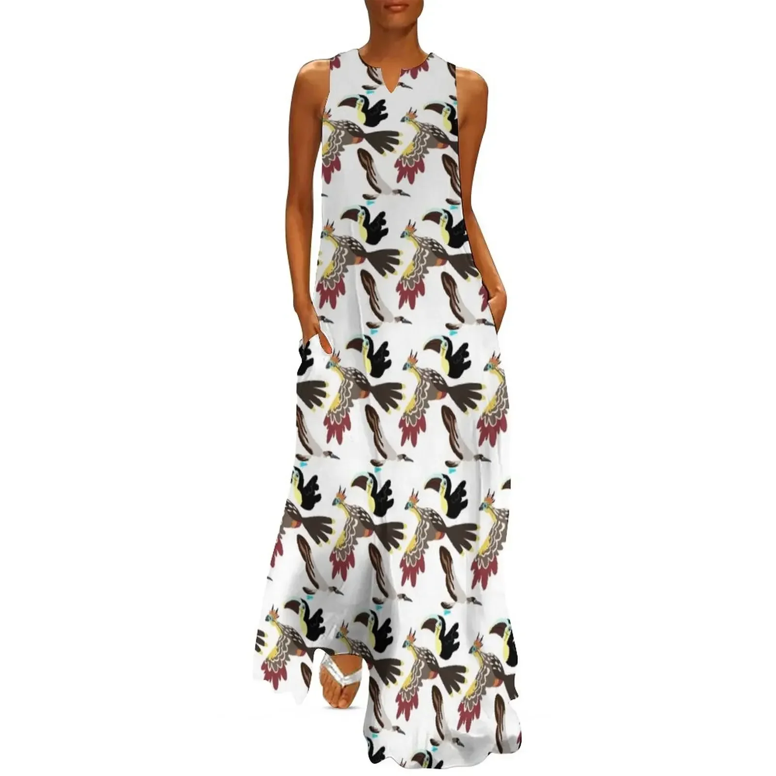 

South American Birds Long Dress dresses for women 2025 Summer dresses for women Clothing women clothing 2025 new arrivals Dress