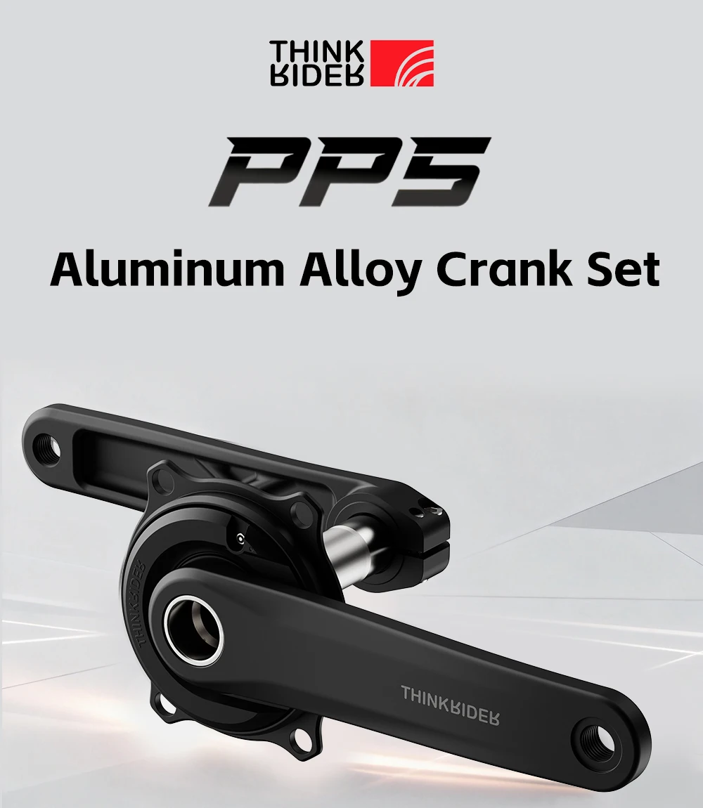 ThinkRider PP5 Leistungsmesser-Set 4 Bolzen 110BCD 24mm Trittfrequenz-Pedal-Ausgleich Ant Stahlspindel 7075 Kurbelgarnitur Kettenblatt für Shimano – Detail 1