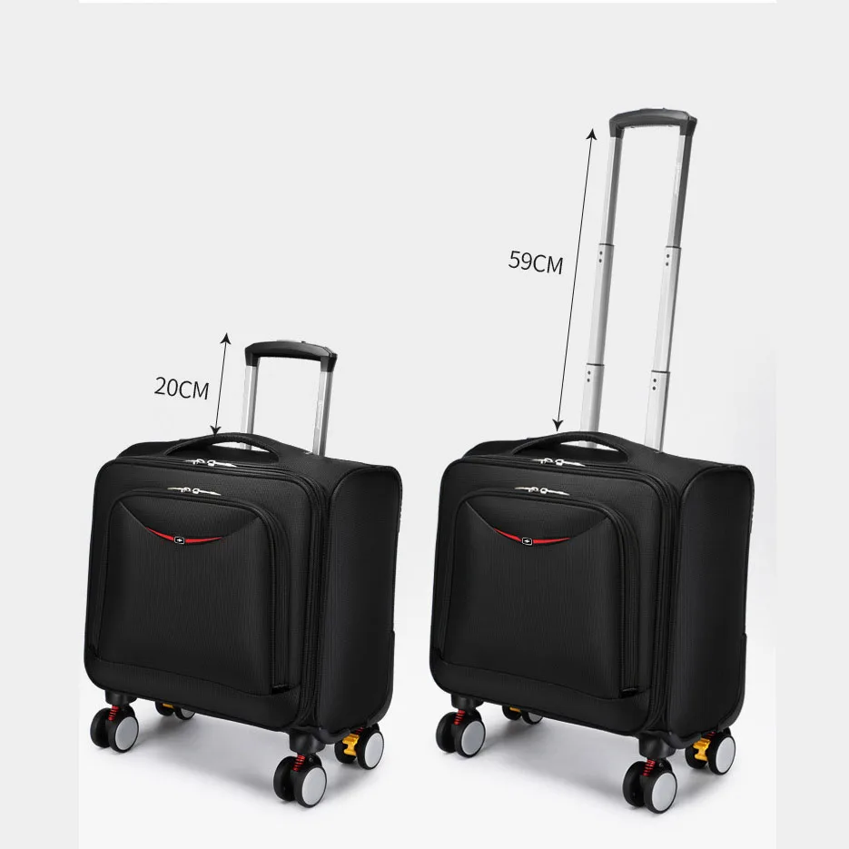 

18 Inch Travel Carry-on Soft Canvas Mini Suitcase With Wheels Trolley Rolling Laptop Luggage Bag Boarding Cabin Free Shipping