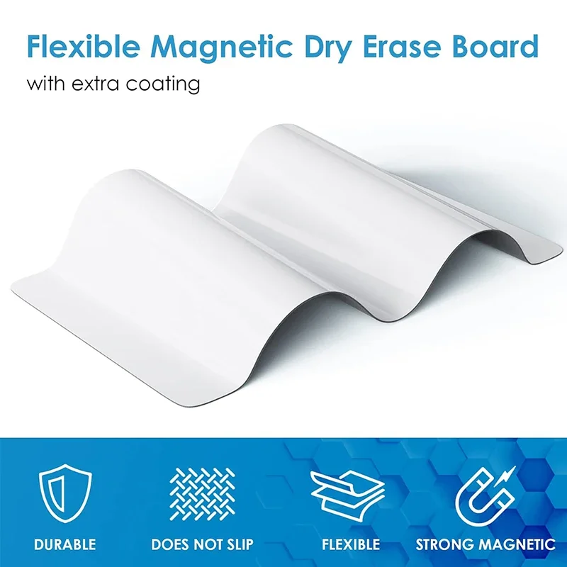 Magnetisches Whiteboard im A2-Format, trocken abwischbare Whiteboard für Kühlschrank, (23,6" x 16,5"), mit 8 trocken abwischbaren Markern und 1 Radiergummi – Detail 14