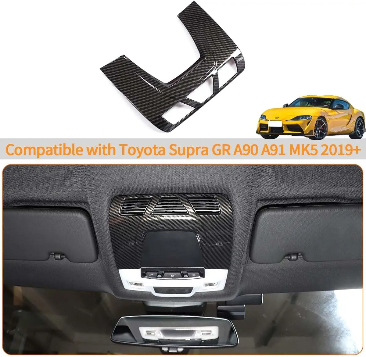 

Interior Car Roof Reading Light Lamp Panel Cover For Toyota GR Supra A90 2019-2025 Interior Roof Reading Lamp Trim Accessories