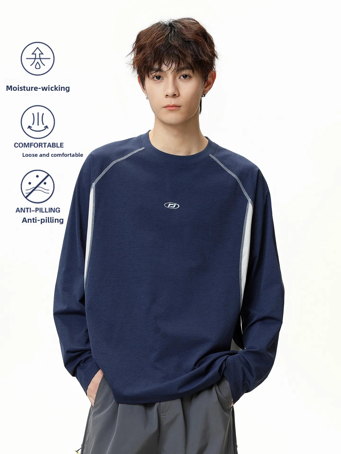 Quick Dry Long Sleeve T-Shirt for Men And Women Outdoor Sports Running Fitness Riding Sweat Absorbent And Moisture Wicking Ba...