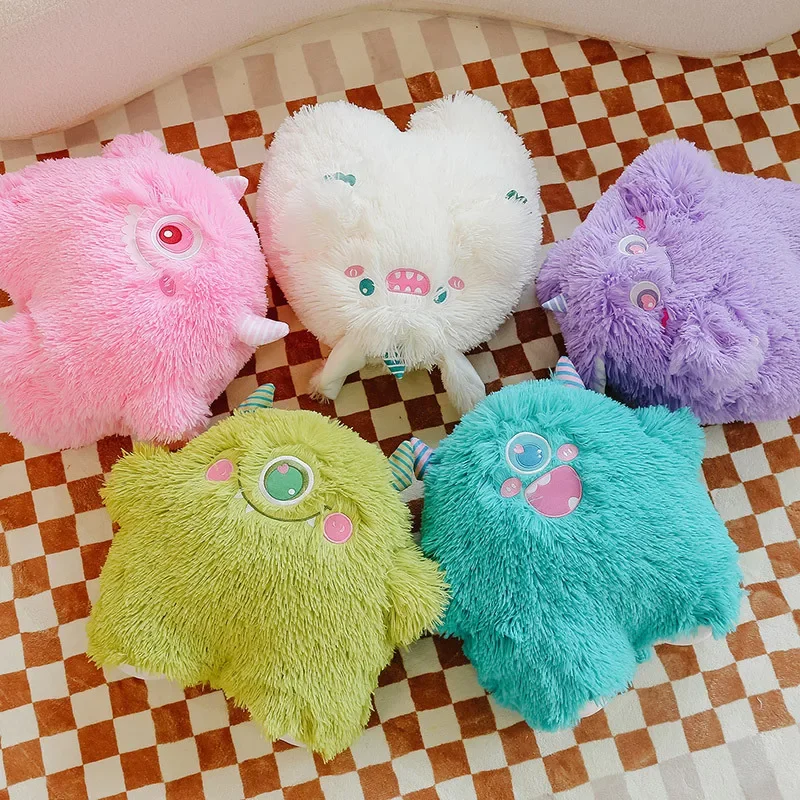 

60 см Kawaii Little Monster, плюшевые игрушки, гигантские мягкие животные, мягкая плюшевая подушка, большие глаза, длинношерстные куклы, детский подарок на день рождения