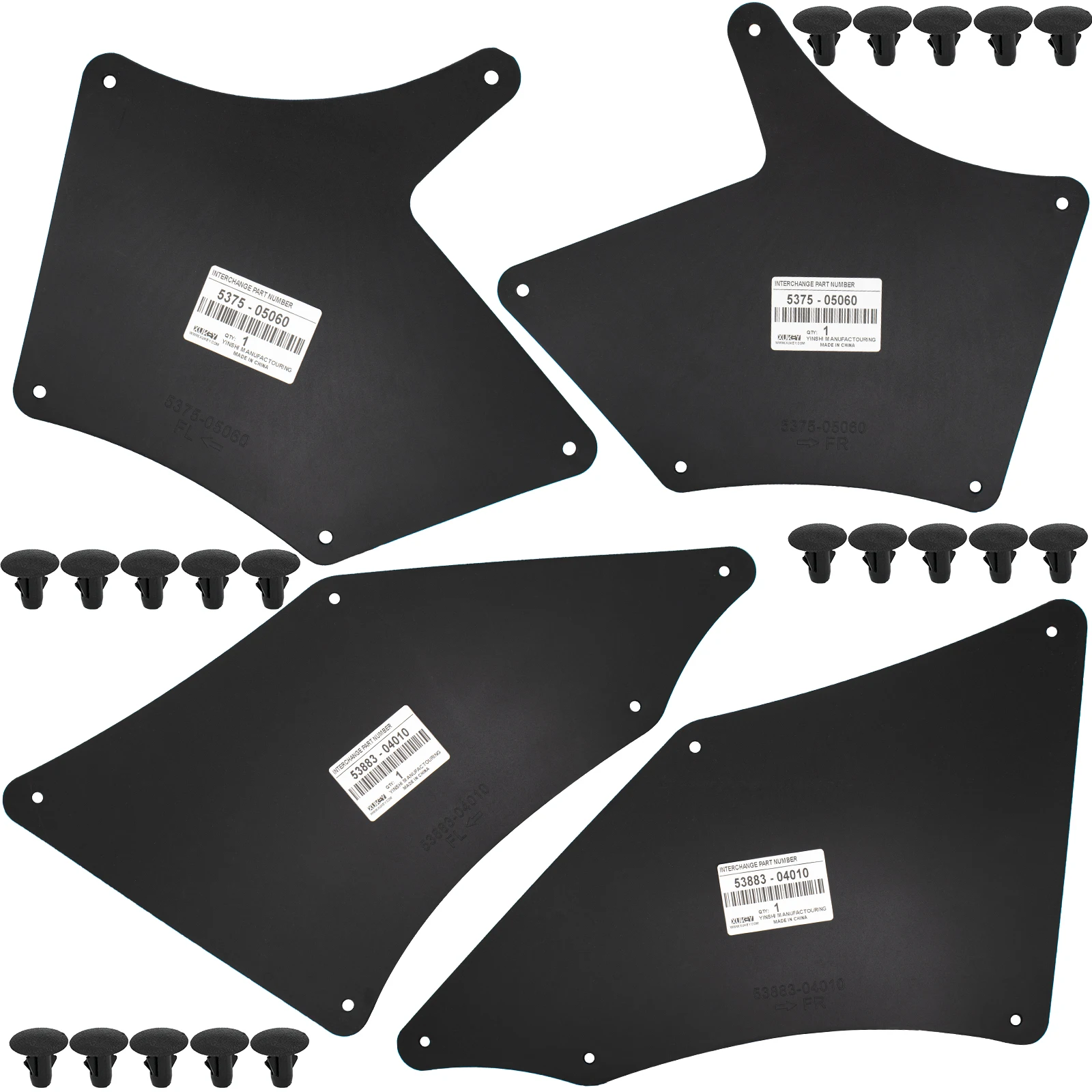 Fender Liners Splash Shield for Toyota Tacoma 2005-2020 Apron Seal Mud Flaps Mudflaps Mudguards Guards Skirt W/Clips Retainer