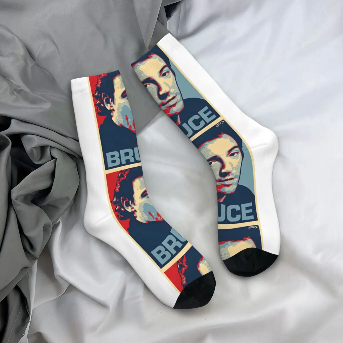 Hip Hop Retro die Männer verrückte Socken Unisex Bruce Springsteen Street Style nahtlos gedruckt lustige Neuheit glücklich Crew Socken Jungen Geschenk