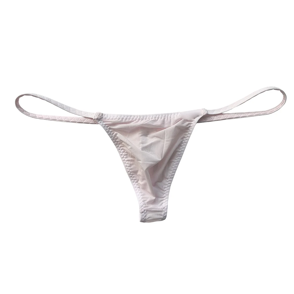 

Men's Thin Ice Silk G-String Underwear For Man Gay Sissy Bulge Pouch Solid High Elastic Thongs Unisex Panties Men's Underpants