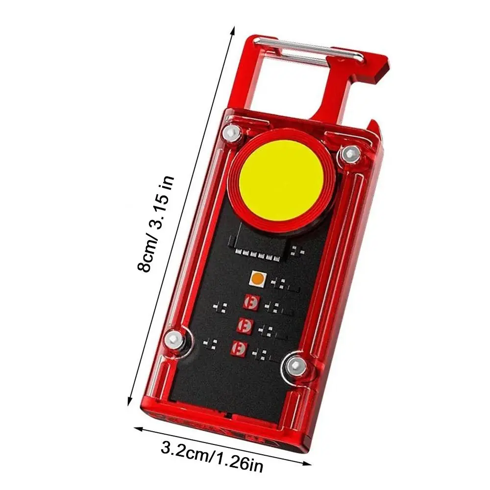 COB LED Mini LED Flashlight Bottle Opener 8 Light Mode Portable Work Torch Strong Light Magnet Base Key Chain Flashlight Work