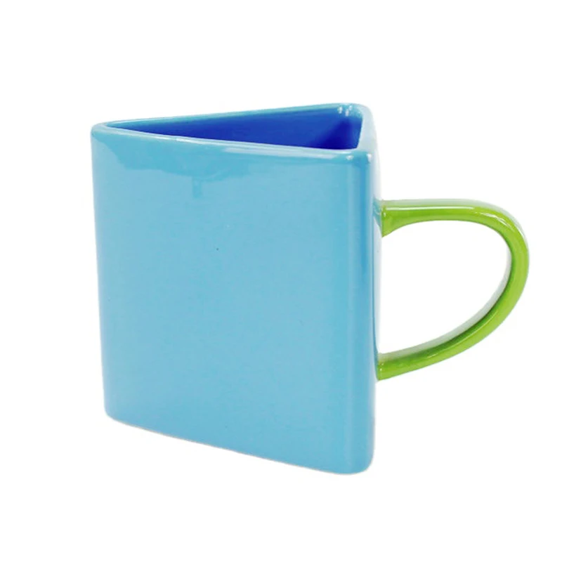 Full Glaze Mug, Unique Shape Triangle Cup Ceramic Coffee Cup Drink Cup