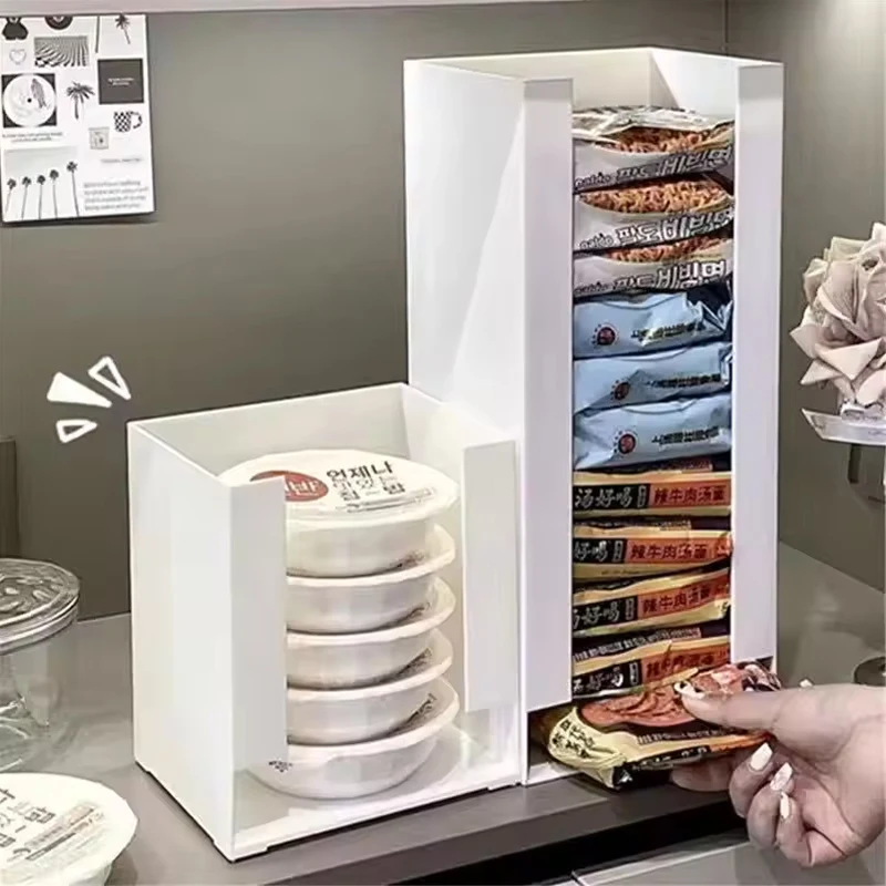 Caja de almacenamiento de fideos instantáneos multifuncional para el hogar, organizador de cocina para tazas de ramen, perfecto para organizar la despensa y almacenar alimentos