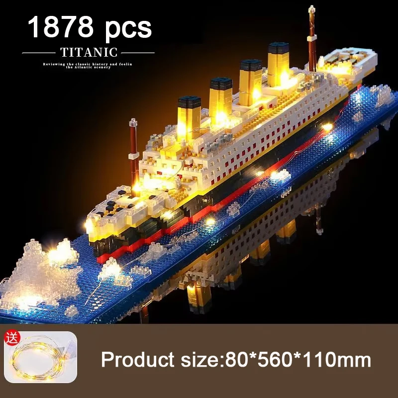 Kleine deeltjes bouwsteen assemblage speelgoed Titanic gigantische jongen meisje puzzel cruiseschip baksteen model kit desktop verjaardagscadeau kind
