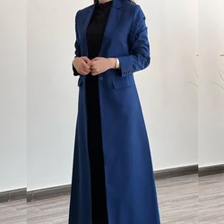 Luxury Blue Women's Jacket 1 Piece One Button Notch Lapel Slim Fit Blazer Custom Made High Quality Formal Office Lady Costume